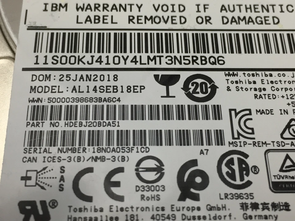 IBM AL14SEB18EP 1.8 TB 1800 GB 2.5" SAS Server Hard Disk Drive HDD Grade A - Image 4 of 4