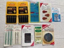 Lot of 10 New Pkgs Sewing Machine  Hand Needles Singer Clover Schmetz Threaders