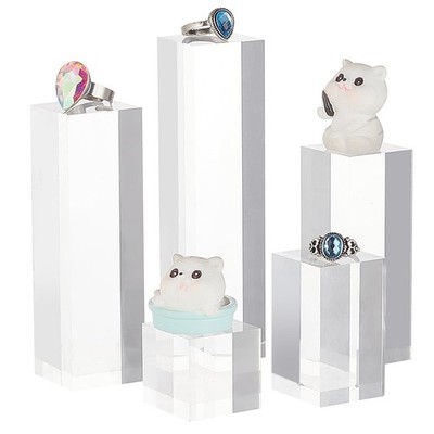 5pcs Clear Acrylic Display Block 1.1/1.9/3/3.1/4.7 Inch Cube Square Acrylic D...