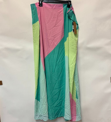 Maree Pour Toi Womens 16 Green Pink Multicolor Maxi Skirt NWT AB14