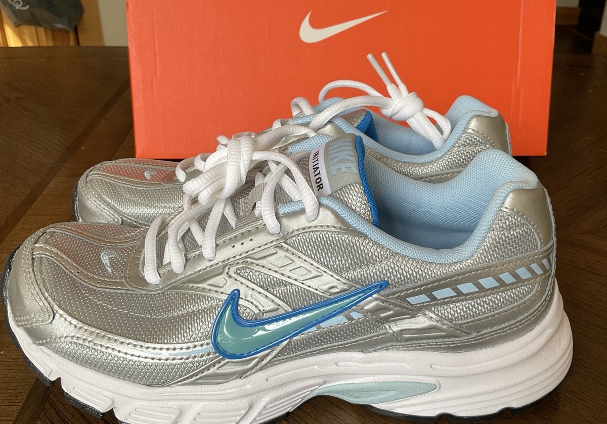 Size 7.5 - Nike Initiator Metallic Silver Ice Blue W for