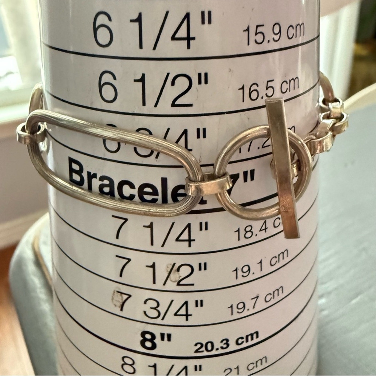 925 Sterling Silver Chainlink Toggle Bracelet - image 5