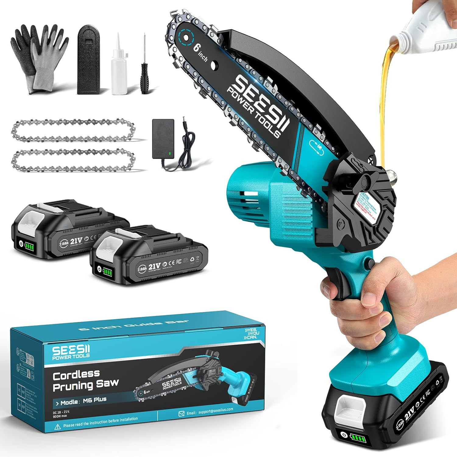 Mini Motosega a Batteria 6 Pollici: Sega Portatile per Potatura Legno