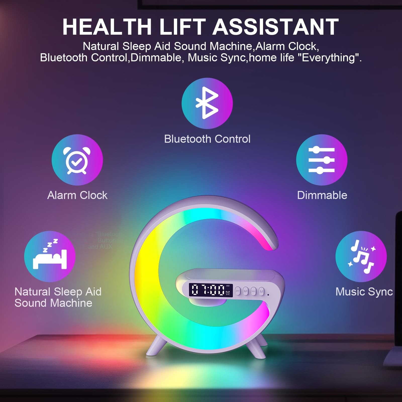 Wake Up Light Alarm Clock for , Table Bedsides Lamp with Sunrise Simulation, ...