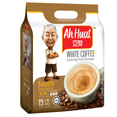 420g X 4 PACKS AH HUAT Malaysia White Coffee 3-in-1 Smooth Instant Premix