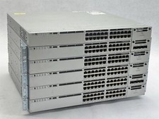Cisco 1 WS-C3850-24P-S 5 WS-C3850-24P-L 24-Port PoE Network Switch w/ PSU LOT 6