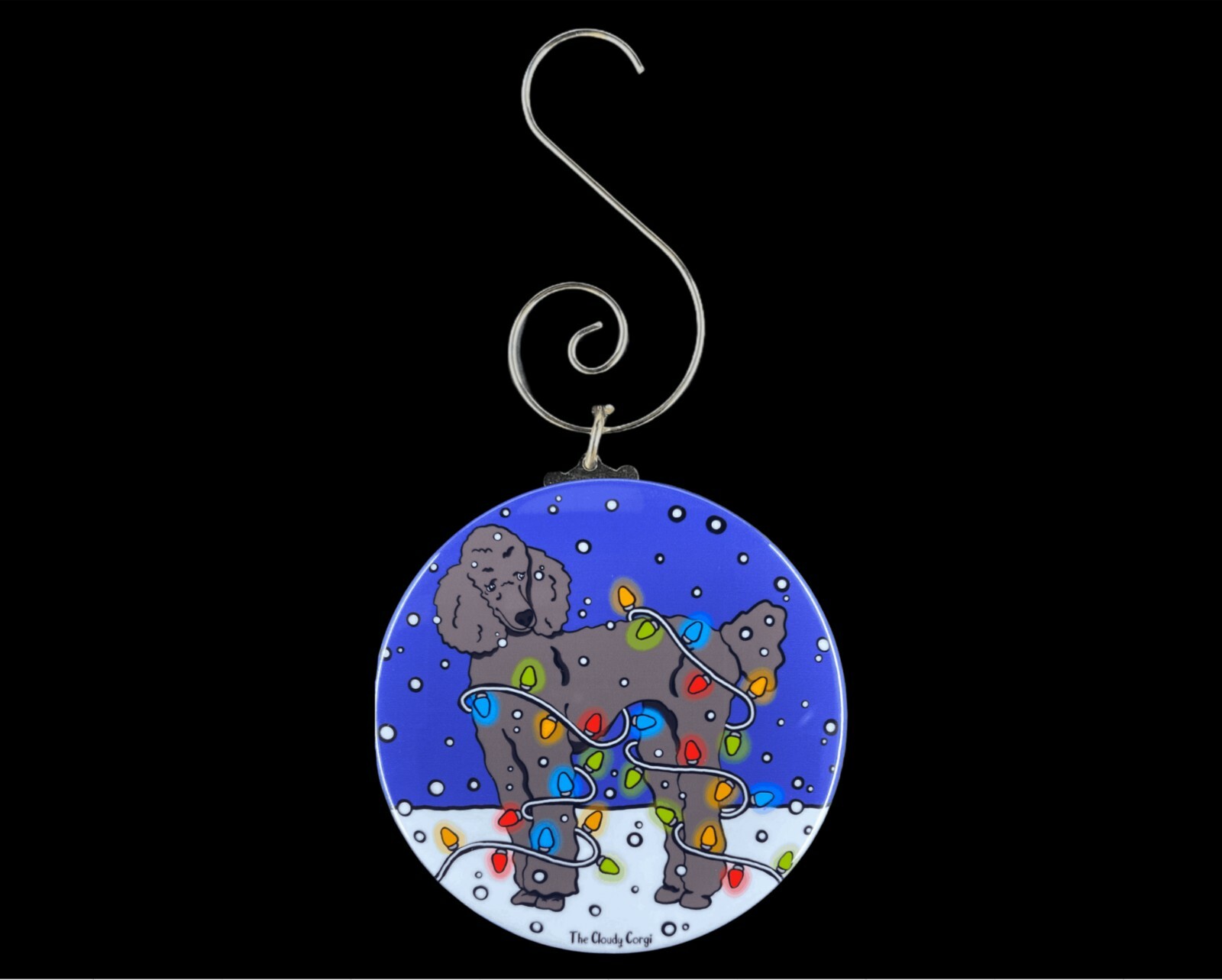 Barboncino Luci di Natale Ornamento Regalo Cane Accessori da Collezione - Nero foto 6