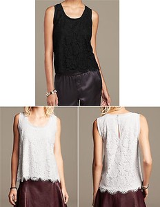 NWT-Banana-Republic-New-69-50-Women-Scalloped-Lace-Tank-Size-XS-S-M