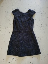 Zara Basic Size SMALL Cap Sleeve Sheath Dress/Short Navy Blue Knee Length EUC