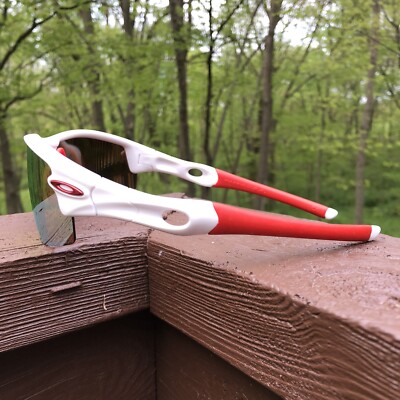 OAKLEY RADAR PITCH Sunglasses Reflective Lens Red White FREE CASE