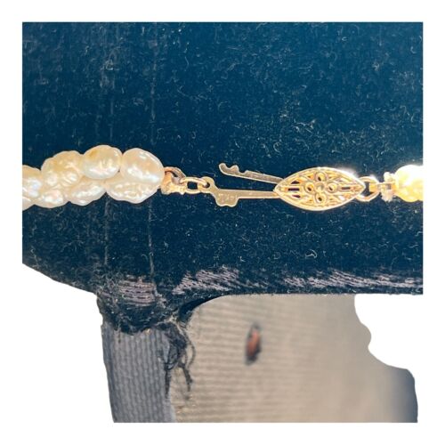 14K 585 GOLD Süßwasser Multistrang PERLE Hängel Ohrringe Halskette Armband SET - Bild 10 von 19