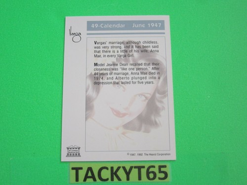 VARGA GIRL PIN-UP SERIES #1 1992 ALBERTO VARGAS SINGLE CARD(S) NEW - Picture 100 of 100