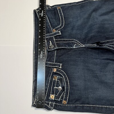 True Religion Jeans Womens 28 Blue Dark Wash Embroidered Skinny