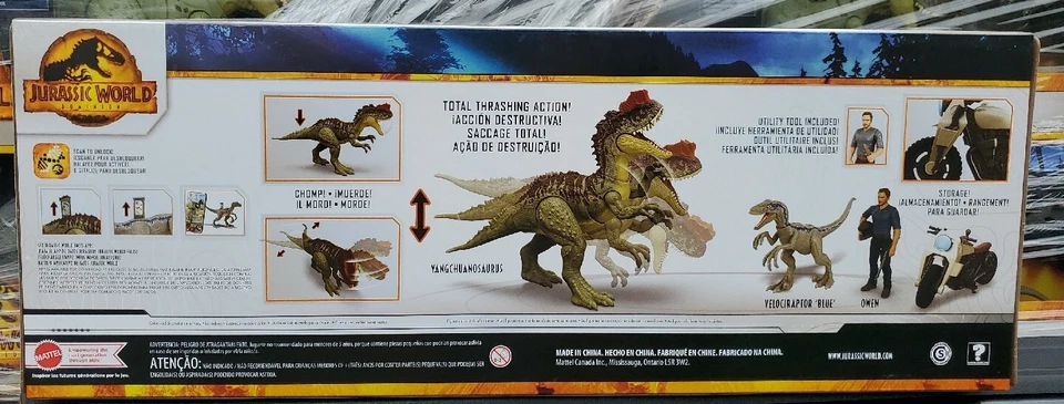 Paquete de 3 juguetes Mattel Jurassic World: Dominion: Owen & Blue Velociraptor Foto 3 de 4