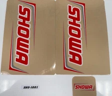 Showa Fork Stickers Decal Shock Suspension Decals Set (Red-White)(9x6)