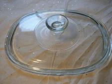 Pyrex F-12-C  Ribbed Oval Glass Lid For Corning Ware Casserole, Lid Only