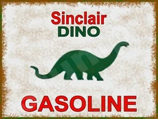 Sinclair Dino Gasoline Metal Sign 9" x 12"