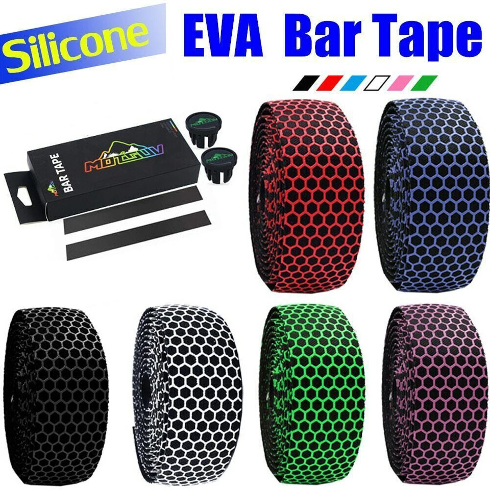 Silicone Bar Tape Road Bike / Drop Handlebar Tape Silica EVA Soft Wrap Bicycle - Image 3 of 4
