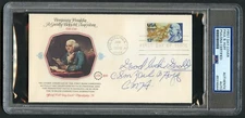 Paul B Huff d1994 signed autograph FDC MOH Recipient US Army WWII PSA Slabbed