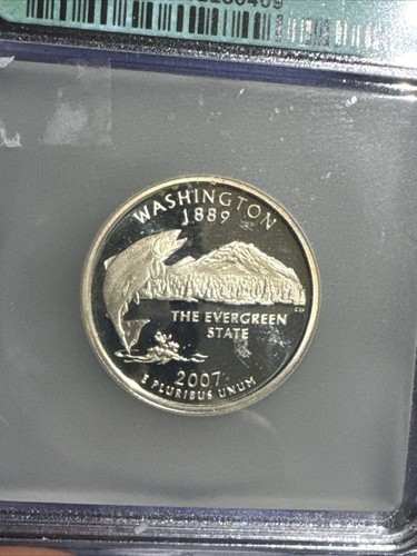2007-S WASHINGTON SILVER PROOF STATE QUARTER ICG PR70DCAM - Picture 2 of 3
