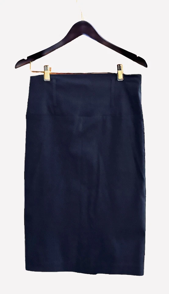 Falda midi de corte lápiz POESÍA con lazo para cinturón. Mujer L. Elástico. Negro. Foto 3 de 4