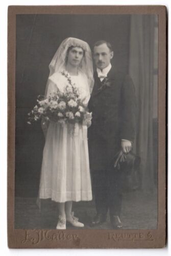 Kabinettfoto * Hochzeit * Brautpaar * Reutte um 1910 - Bild 1 von 2