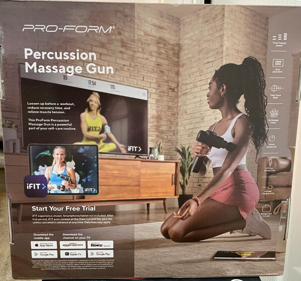 ProForm Percussion Therapy Massage Gun Ifit Free trial Sore muscles New in Box! eBay