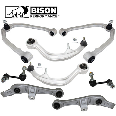 Bison Performance 8pc Set Front Control Arm Sway Bar Link Kit For G35 350Z