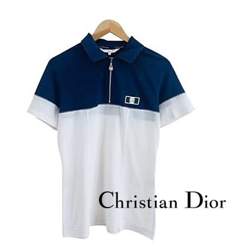 Christian Dior - 美品☆ Christian Dior SPORTS ポロシャツ M Christian Dior Sports Top Polo Shirt Blue And White Short