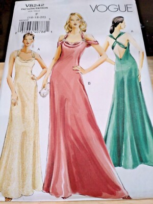 Easy Vogue Pattern 8242 Misses Red Carpet Evening Dress Wedding Gown V8242  Uncut | eBay