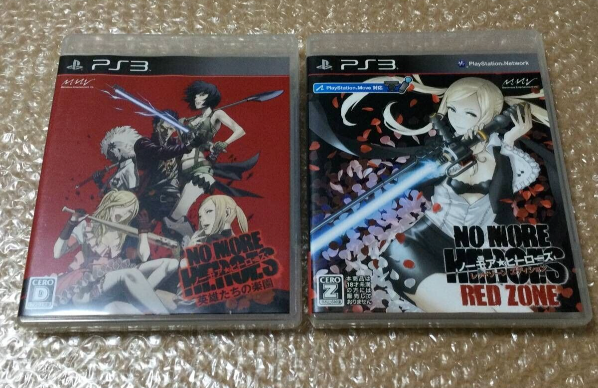 Lot 2 No More Heroes Eiyuutachi no Rakuen & Red Zone set PS3