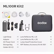 Godox ML100R 110W COB Portable RGB Full Color LED Light 1800K-10000K APP Control