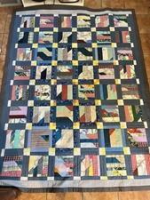 Patchwork Blanket Quilt Exceptional Quilting  Piecework Mint Condition Handmade
