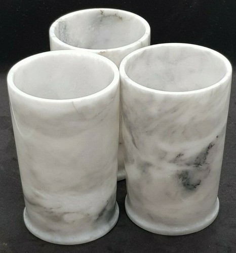 Handmade Natural Grey Marble Wine Glasses-Set of 6, 3" x 3" x 5", Cap: 300 mL - Picture 9 of 12