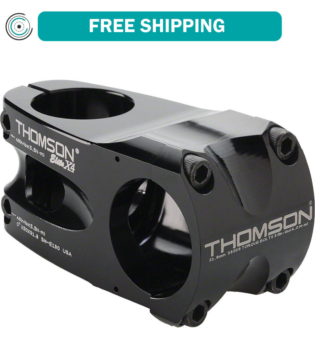 Thomson Elite X4 MTB Bike Stem 0 Degree 31.8 X 60mm Black for sale 