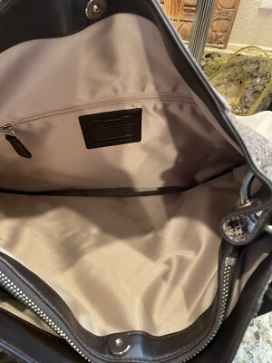COACH F24383 Black Gray PARK PYTHON HOBO NWT Dust Bag FABULOUS