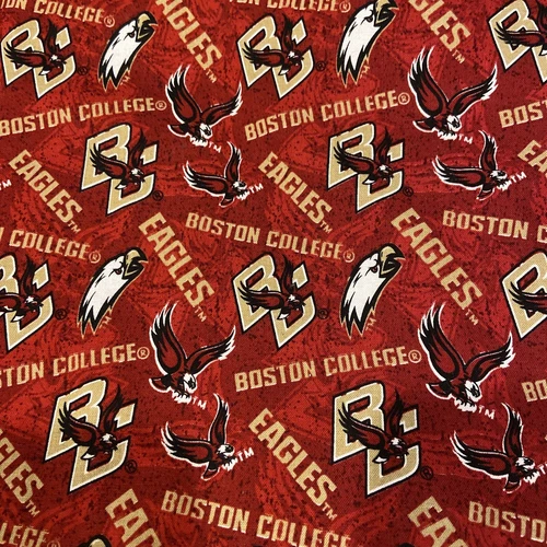 Boston College Cotton Fabric 10 Yards BC Eagles Sykels 43” Wide