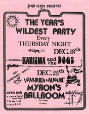 Van Halen Concert Flyer 1975 Myron's Ballroom