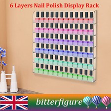 6 Layers Nail Polish Display Rack Wall Mounted Holder Stand Nail Varnish Shelf