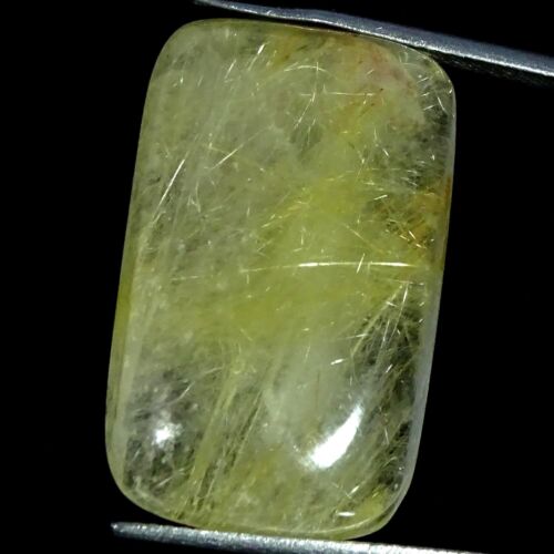32.00 Cts Cushion Golden Rutile Quartz Cabochon Unique Natural 16X26X7MM