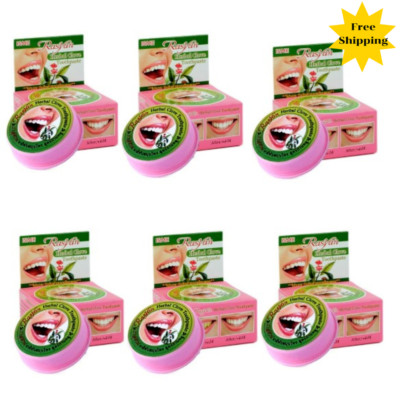 6 X Isme Rasyan Nature Herb Clove Toothpaste Whitening Anti-Bacteria Thai Gift