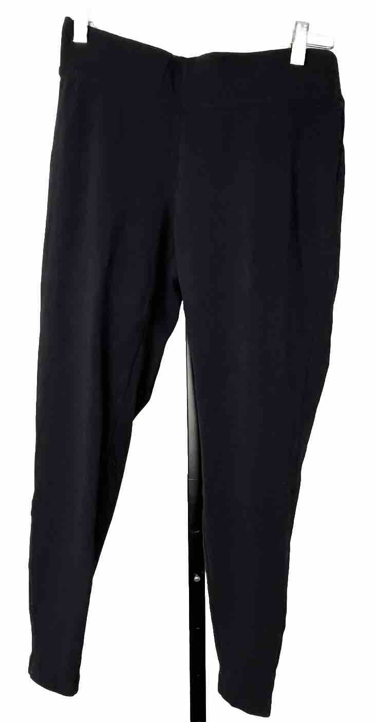 Lands' End Cropped Black Leggings Small 6 8 Stretch Cotton Yoga Padel Studio Gym