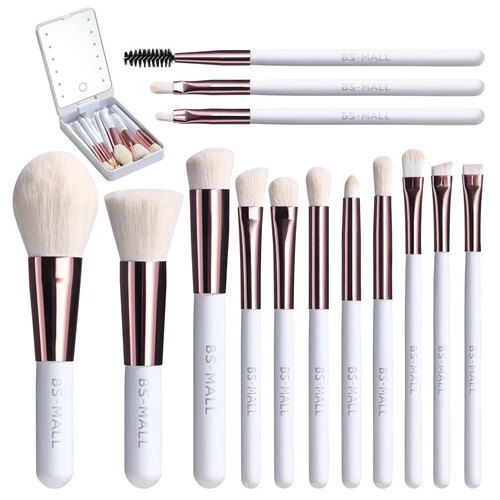 14 Travel Makeup Brush Set Rechargeable with LED Light Mirror and Box for Adults - Picture 14 of 15