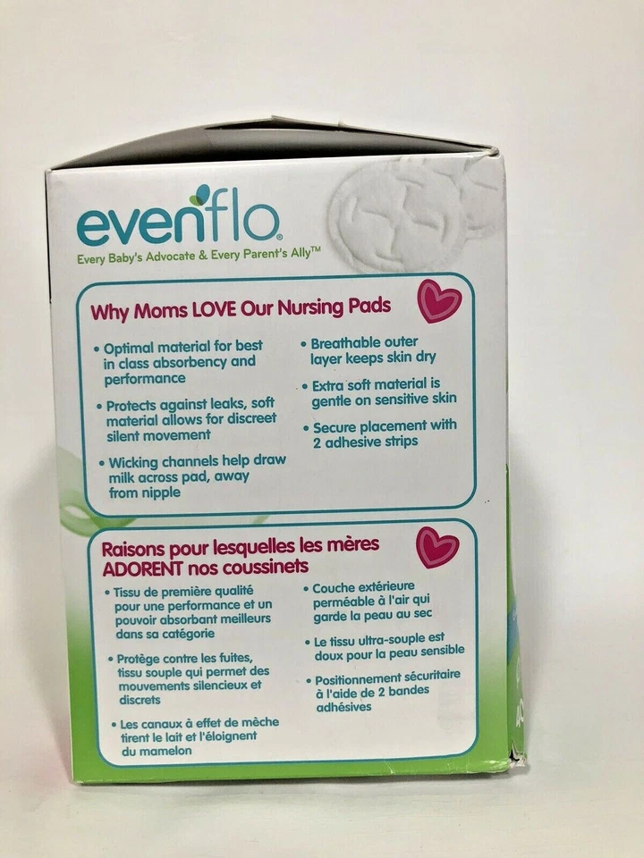 Almohadillas de lactancia ligeras desechables Evenflo Advanced 40 unidades sin PBA NUEVAS EN CAJA Foto 2 de 4