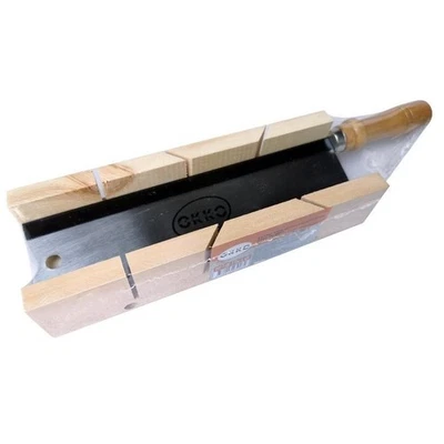 OKKO Sägeset Feinsäge Schneidlade 250 x 56 mm Holz Gehrungslade Winkelschneider