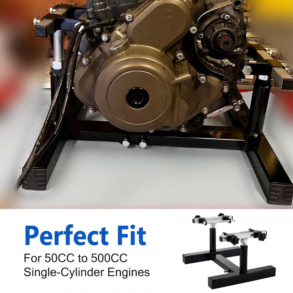 Soporte de motor de motocicleta de alta resistencia para reparación de motores monocilíndricos de 50-500 cc Foto 2 de 4