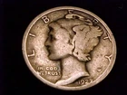 1927-D  Mercury Dime, Good Grade.