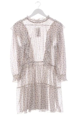 PULL & BEAR Robe à volants Dames Robe T EU 42 blanc cassé-bleu style décontracté - Photo 1/4