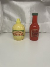 Vintage Mustard And Ketchup Salt and Pepper Shakers