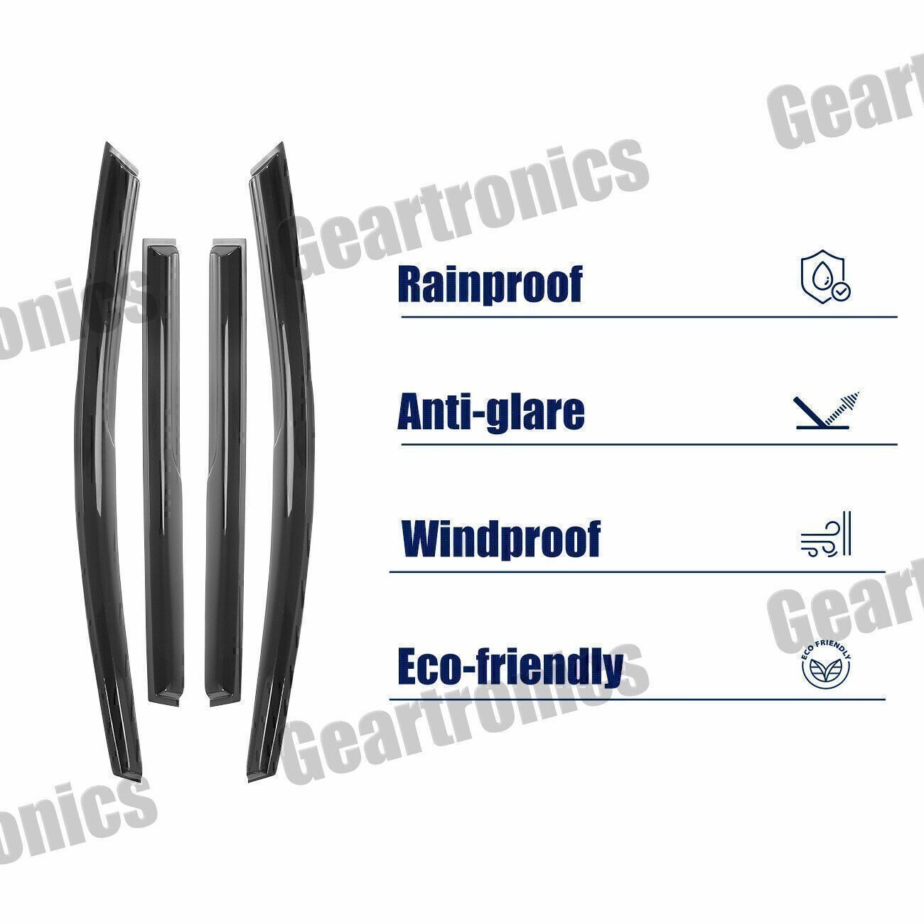 For 2012-2017 Honda CRV CR-V Mugen Style Window Visors Sun Rain Guards